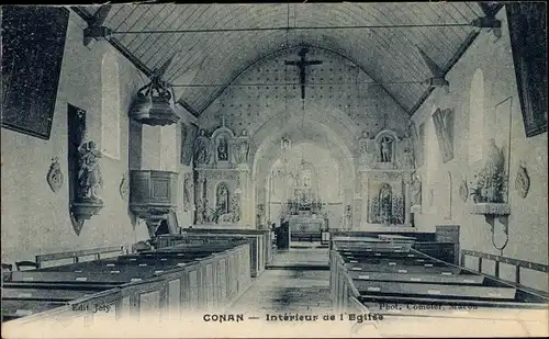 Ak Conan Loir-et-Cher, Interieur de l'Eglise