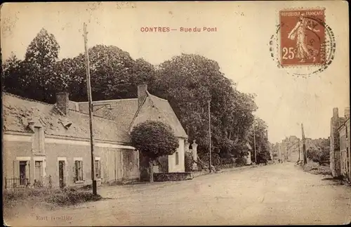 Ak Contres Loir-et-Cher, Rue du Pont