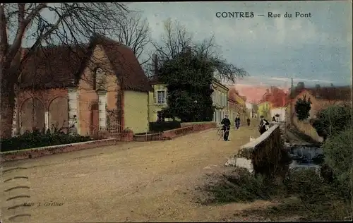 Ak Contres Loir-et-Cher, Rue du Pont