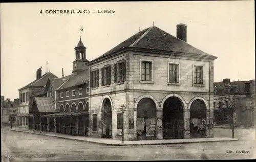 Ak Contres Loir-et-Cher, La Halle