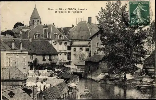 Ak Vierzon Cher, Lavoirs et Moulin de l'Abbaye
