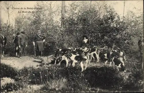 Ak Saint Hubert Yvelines, La Chasse, La Mort du Cerf