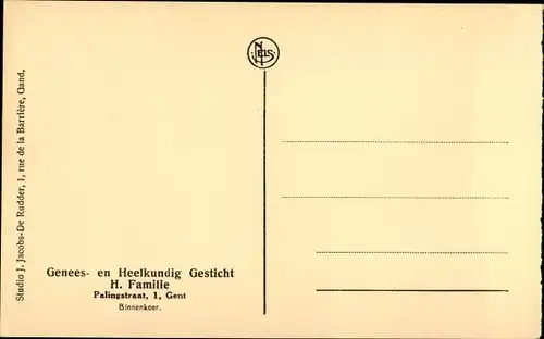 Ak Gent Ostflandern, Genees en Heelkundig Gesticht, Binnenkoer