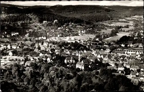 Ak Murrhardt, Panoramaansicht von Ortschaft, Fliegeraufnahme