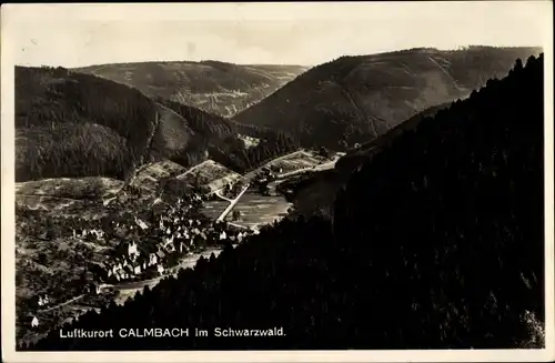 Ak Calmbach Bad Wildbad Baden Württemberg, Panoramaansicht von Ortschaft, Berge