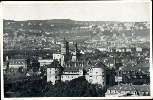 Ak Stuttgart, Brandkatastrophe Altes Schloss 21. - 217. Dez. 1931, Blick über die Dächer der Stadt