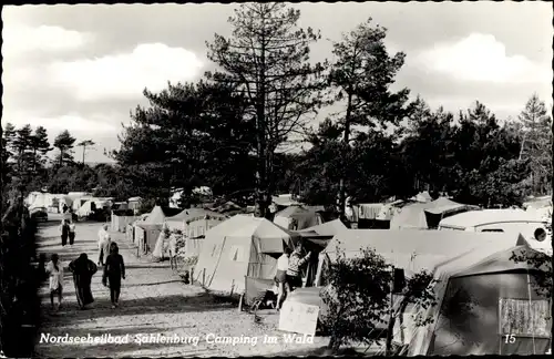 Ak Sahlenburg Cuxhaven in Niedersachsen, Camping im Wald