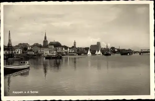 Ak Kappeln an der Schlei, Panorama vom Hafen