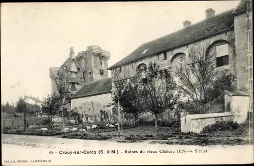 Ak Crouy sur Ourcq Seine et Marne, Ruines du vieux Chateau