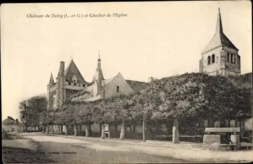 Ak Talcy Loir et Chair, Chateau et Clocher de l'Eglise