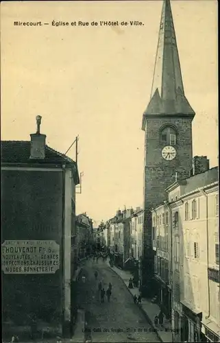 Ak Mirecourt Lothringen Vosges, Eglise et Rue de l'Hotel de Ville