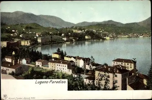 Ak Lugano Kanton Tessin Schweiz, Panorama vom Ort