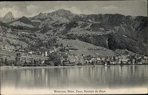 Ak Glion Montreux Kanton Waadt, Rochers de Naye