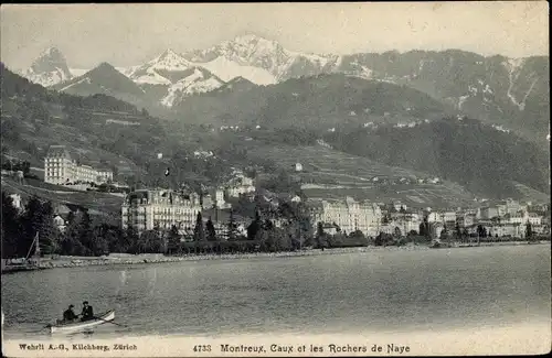 Ak Montreux Kanton Waadt, Caux et les Rochers de Naye
