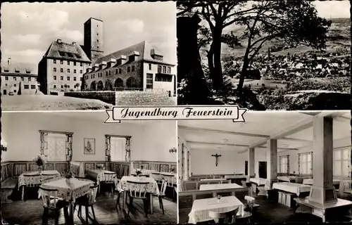 Ak Ebermannstadt in Oberfranken, Jugendburg Feuerstein Innen- und Außenansicht