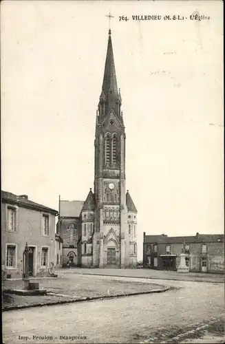 Ak Villedieu Maine et Loire, L'Eglise