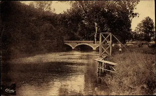 Ak Thoré-la-Rochette Loir et Cher, Baignade sur le Loir