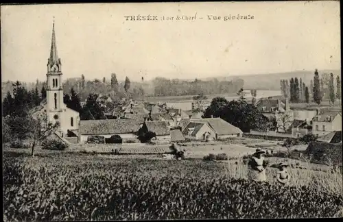 Ak Thésée Loir et Cher, Vue generale