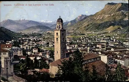 Ak Lugano Kanton Tessin Schweiz, Cattedrale di San Lorenzo e Val Colla