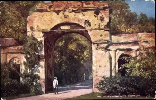 Künstler Ak Lakhnau Lucknow Indien, The Bailley Guard Gate, Tuck