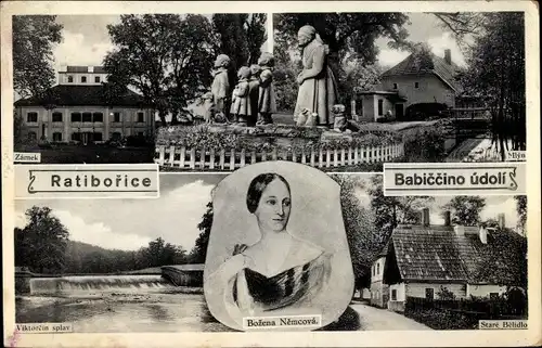 Ak Ratiborice Ratiborschütz Mittelböhmen, Bozena Nemcova, Zamek, Mlyn