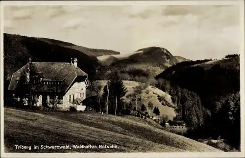 Ak Triberg im Schwarzwald, Waldkaffee Retsche, Landschaft