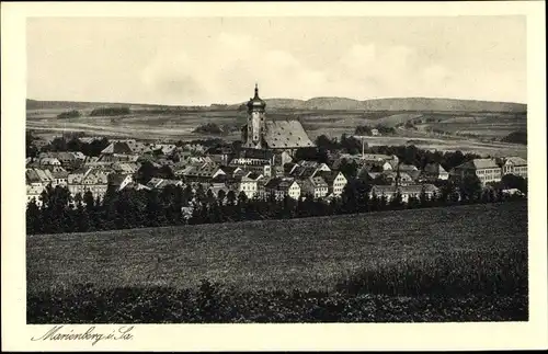 Ak Marienberg im Erzgebirge Sachsen, Blick auf Ortschaft und Umgebung