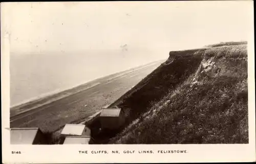 Ak Felixstowe Suffolk England, The Cliffs, Near Golf Links