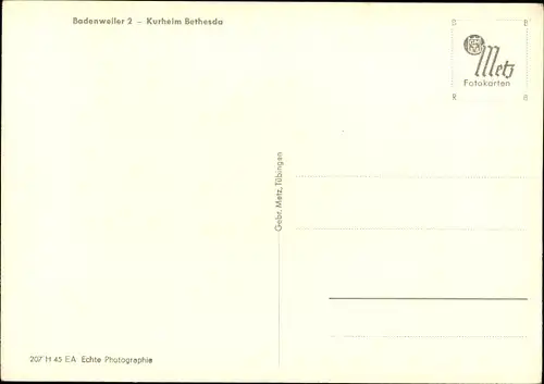 Ak Badenweiler am Schwarzwald, Kurheim Bethesda