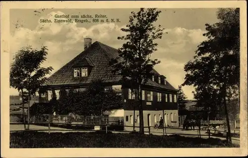 Ak Zinnwald Georgenfeld Altenberg im Erzgebirge, Gasthof zum säschsischen Reiter