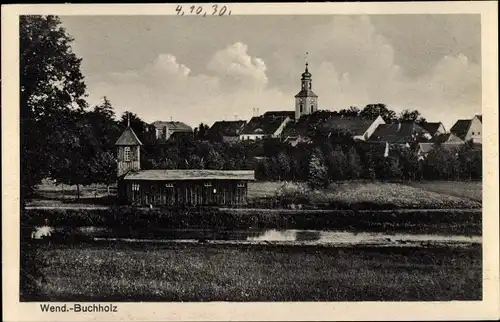 Ak Wendisch Buchholz Märkisch Buchholz Dahme Spreewald, Blick auf den Ort