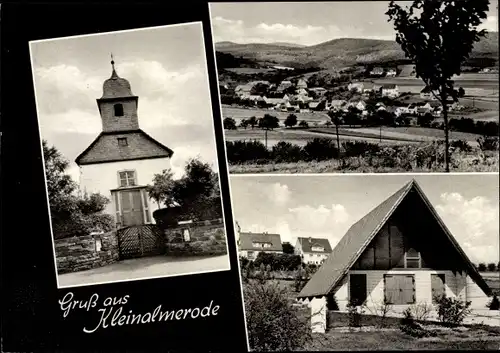 Ak Kleinalmerode Witzenhausen im Werra Meißner Kreis, Kirche, Panorama vom Ort, Wohnhaus