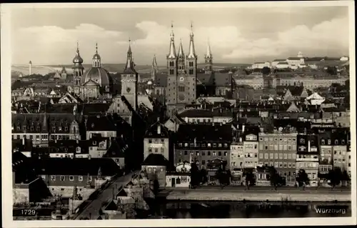 Ak Würzburg am Main Unterfranken, Stadtansicht