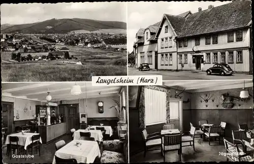 Ak Langelsheim Harz, Gesamtansicht, Hotel zum Löwen