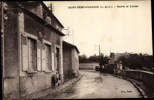 Ak Saint Remy l'Honore Yvelines, Mairie et Ecoles