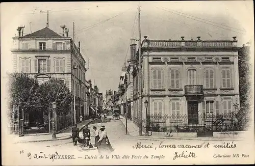 Ak Auxerre Yonne, Entrée de la Ville, Porte du Temple