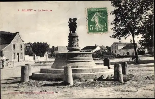 Ak Égleny Yonne, La Fontaine