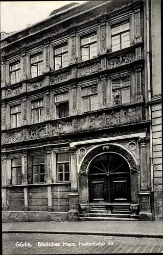 Ak Görlitz in der Lausitz, Biblisches Haus in der Neißstraße 29, Eingangstür