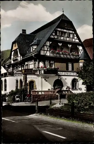 Ak Alpirsbach im Kreis Freudenstadt, Hotel Löwen, Post