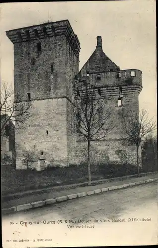 Ak Crouy sur Ourcq Seine et Marne, Donjon du vieux chateau