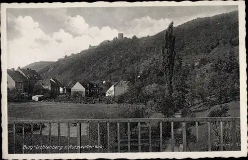 Ak Thallichtenberg Rheinland Pfalz, Burg Lichtenberg von Rutsweiler aus gesehen