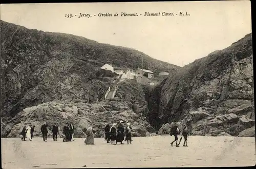 Ak Jersey Kanalinseln,Grottes de Plemont, Plemont Caves