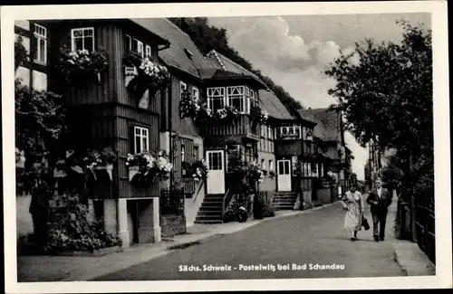 Ak Postelwitz Bad Schandau Sächsische Schweiz, Straßenpartie