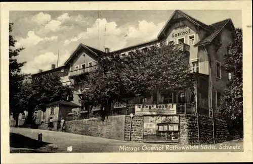 Ak Rathewalde Hohnstein Sächsische Schweiz, Mittags Gasthof
