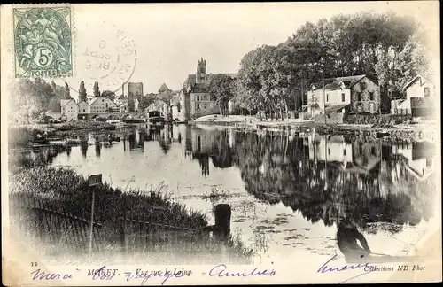 Ak Moret-sur-Loing Seine et Marne, Vue sur Le Loing