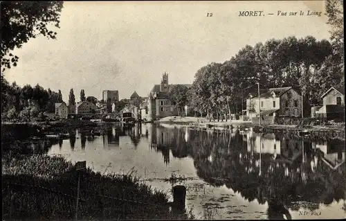 Ak Moret-sur-Loing Seine et Marne, Vue sur le Loing