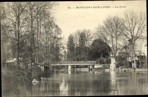 Ak Montigny sur Loing Seine et Marne, Le Pont