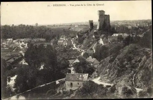 Ak Hérisson Allier, Vue prise de la Côte de Gateuil
