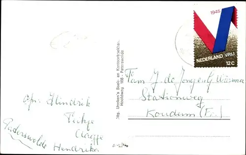 Ak Eelde Drenthe Niederlande, Gemeenthuis, N. H. Kerk, Vliegveld