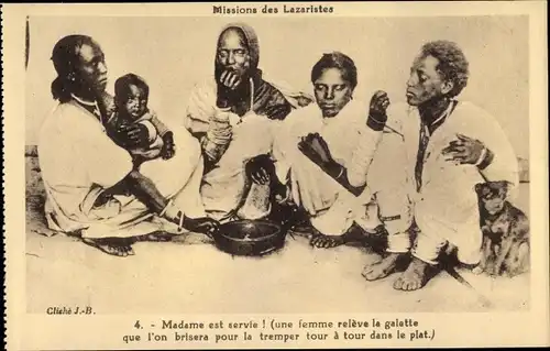 Ak Missions des Lazaristes, Madame est servie, Afrikaner